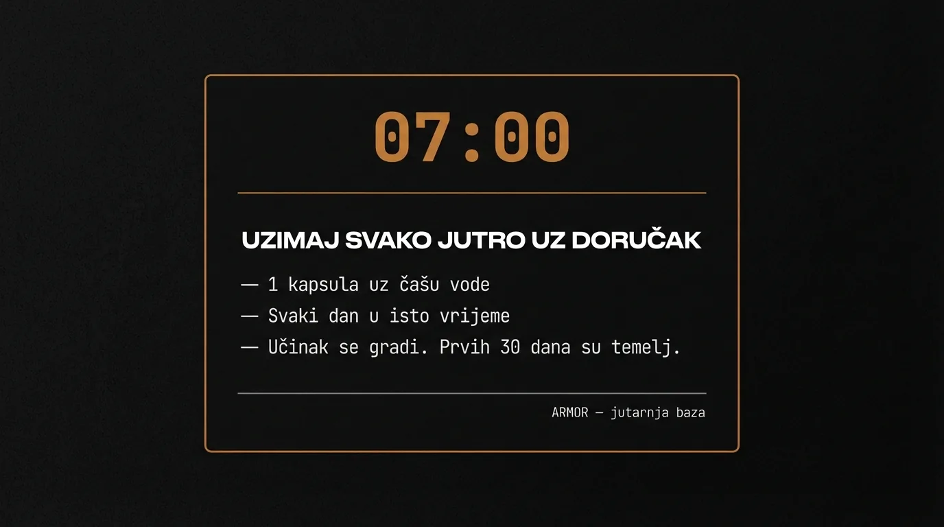 ARMOR jutarnji protokol — kada uzimati ARMOR za jutarnju vitalnost