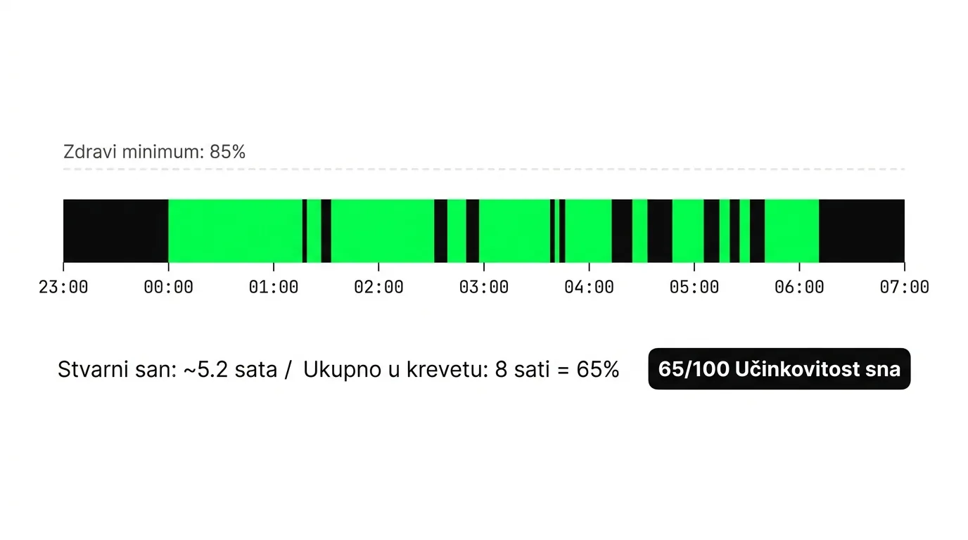 Učinkovitost sna — razlika između vremena u krevetu i stvarnog sna