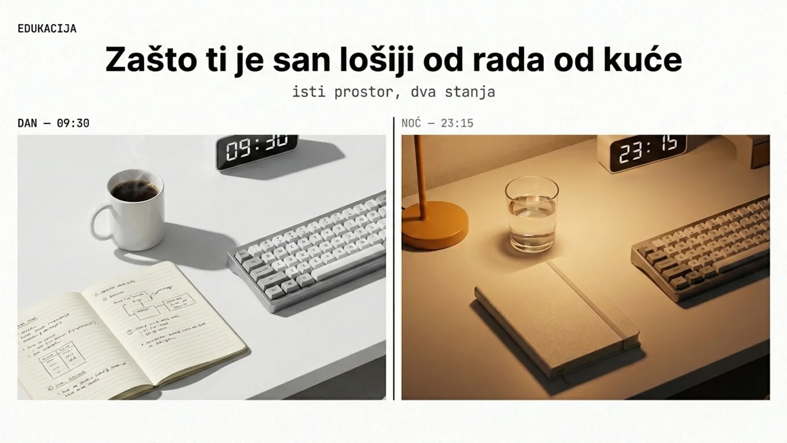 Rad od kuće i san — isti prostor za rad i spavanje, cirkadijalni poremećaj