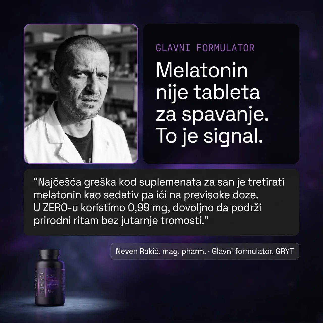 Glavni formulator GRYT-a objašnjava ulogu melatonina