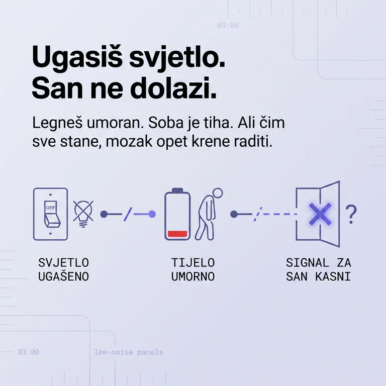 Ugašeno svjetlo, umorno tijelo i signal za san koji kasni