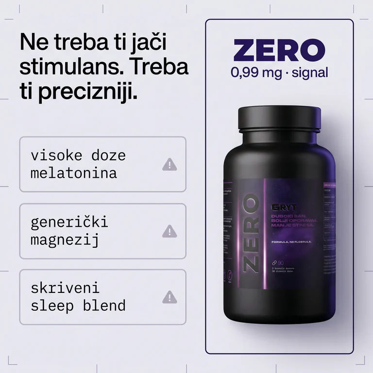 ZERO 0,99 mg signal umjesto visokih doza melatonina ili skrivenog sleep blenda