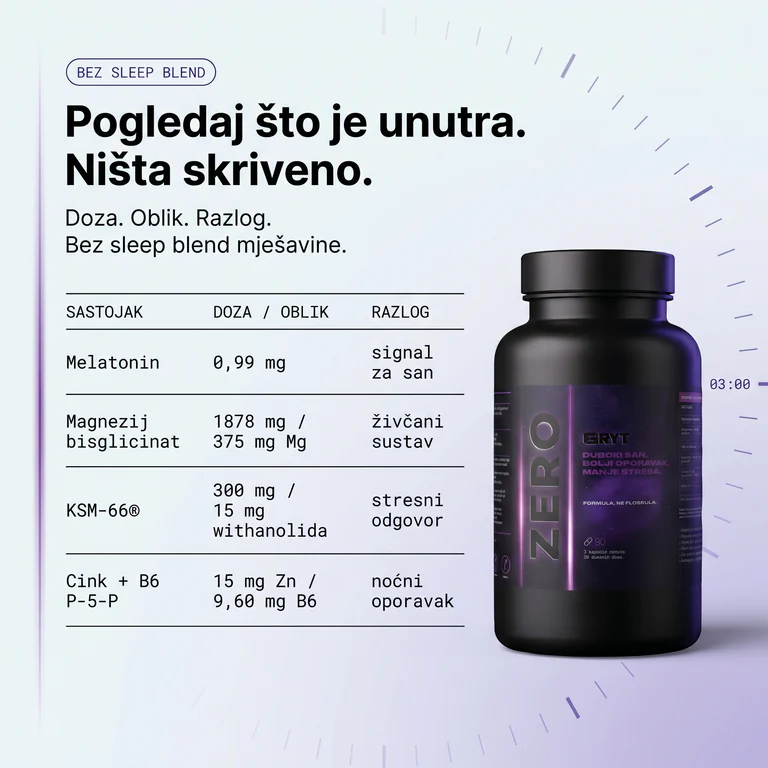 ZERO sastojci, doze i razlozi bez sleep blend mješavine